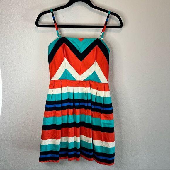 Minuet striped dress with pockets. Removable/adjustable straps. Size small - Picture 1 of 7